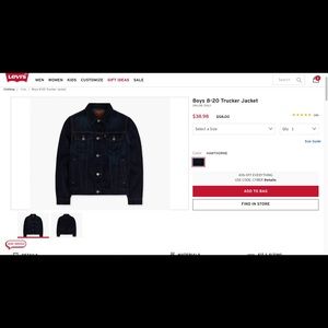 Levi’s Boys Trucker Jacket Size L